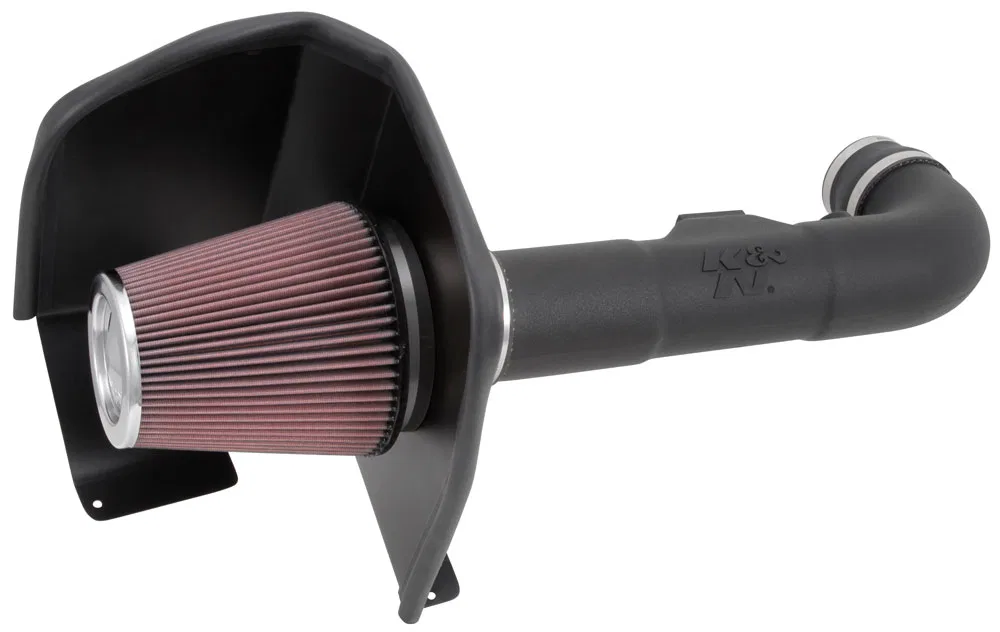 57-3082 – K&N FILTER Cold Air Intake, Black Plastic Tube Red Filter With Heat Shield